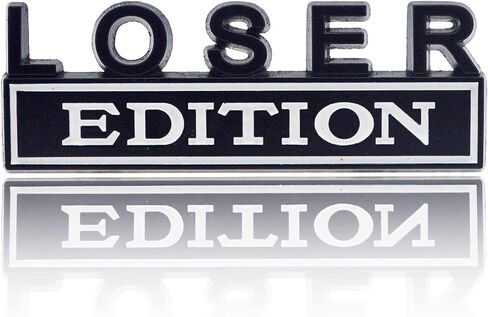 Universal Lose Edition Emblem Sticker Replacement Car Truck SUV Compatible with Ford F150 Jeep Dodger Chevrolet Chevy Silverado Badge Tailgate Badge Front Grille Hood Trunk (Black+White) in Saudi Arabia