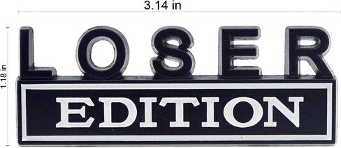 Universal Lose Edition Emblem Sticker Replacement Car Truck SUV Compatible with Ford F150 Jeep Dodger Chevrolet Chevy Silverado Badge Tailgate Badge Front Grille Hood Trunk (Black+White) in Saudi Arabia