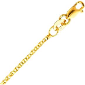 14k Real Yellow/White Gold Solid 1.6mm Flat Open Wheat Chain Necklace with Lobster Claw Clasp, Jewelry Gift for Women Men in Saudi Arabia