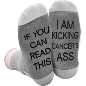 Funny Cancer Socks, Fighting Breast Cancer Care Gifts For Women, Chemo Patients Female, Chemo Comfort Gifts in Saudi Arabia