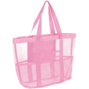 حقيبة حمل شاطئ Uxcell Mesh ، 1pcs 17 "× 13" × 5 "أكياس مناشف الشاطئ المطورة ، حقيبة حمام سباحة مقاومة للماء لقضاء عطلة الشاطئ والسفر يوميًا (أبيض) in Saudi Arabia