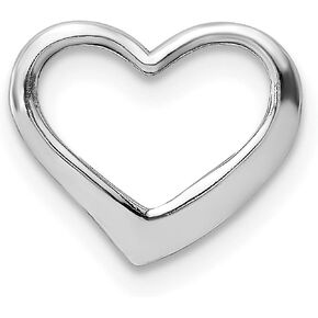 Floating Heart Charm In Real 14k White Gold 10 mm x 12 mm in Saudi Arabia
