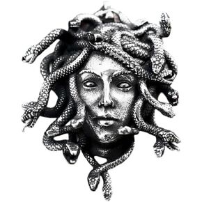 MOLOGO Snake Princess Medusa Pendant Stainless Steel Fashion Punk Hiphop Vintage Gothic Biker Jewelry Gift, Silver in Saudi Arabia