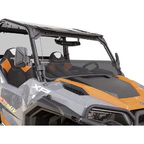 SuperATV Heavy Duty Half Windshield for 2016+ Polaris General 1000 / 2017+ Polaris General 4 | Snug, Rattle-free Fit | 1/4" Thick Dark Tint Polycarbonate 250x Stronger Than Glass | USA Made in Saudi Arabia