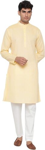 Elina fashion Men's Cotton Kurta Pajama Set Tunic Indian Festival Traditional Wear in Kuwait