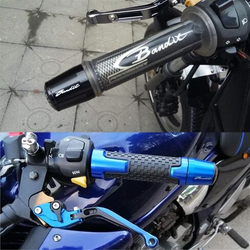 KSHSAA GRIPS لـ SUZUKI KATANA GSX600F GSX 600 F 600F 1989-2007 دراجة نارية مضادة للمقود مقود مقود يدوية قبضة مطاطية المقبض المقابس 7/8 '' 22 ملم مع (اللون: أزرق) in Saudi Arabia