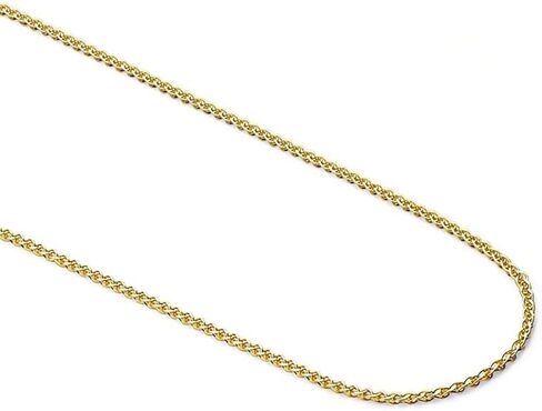 14k Real Yellow/White Gold Solid 1.6mm Flat Open Wheat Chain Necklace with Lobster Claw Clasp, Jewelry Gift for Women Men in Saudi Arabia