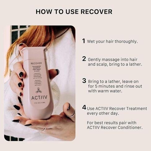 ACTIIV Recover Thickening Shampoo Treatment For Women | Supports the Appearance of Fuller, Healthier-Looking Hair, Supports Scalp Health, Plant-Based, Color-Safe, Vegan, All Hair Types in Kuwait