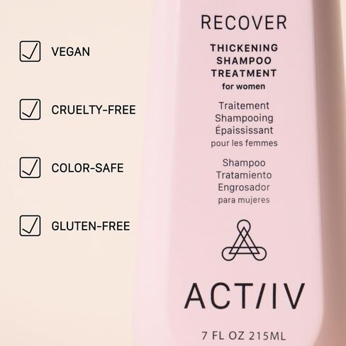 ACTIIV Recover Thickening Shampoo Treatment For Women | Supports the Appearance of Fuller, Healthier-Looking Hair, Supports Scalp Health, Plant-Based, Color-Safe, Vegan, All Hair Types in Kuwait