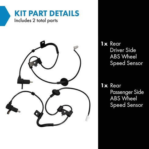 TRQ Rear ABS Wheel Speed Sensor Set Compatible with 2001-2006 Hyundai Elantra 2004-2009 Kia Spectra 2005-2009 Spectra5 in Saudi Arabia