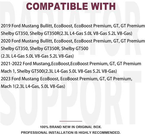 Radiator support For 2018-2022 Ford Mustang EcoBoost/Bullitt/GT/Premium/Mach1/Shelby GT500 GT350R Replacement Radiator Support Assembly Upper Tie Bar Plastic With Metal JR3Z-8A284-A in Saudi Arabia