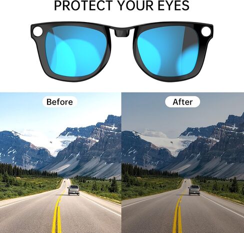 RCStyle 2PCS مقطع مستقطب متوافق مع Ray-Ban Meta Wayfarer RW4008 Size L 53-22 Smart Glasses Cloor Clin in Kuwait