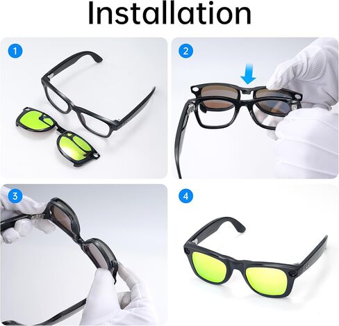 RCStyle 2PCS مقطع مستقطب متوافق مع Ray-Ban Meta Wayfarer RW4008 Size L 53-22 Smart Glasses Cloor Clin in Kuwait
