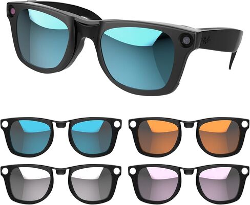 RCStyle 2PCS مقطع مستقطب متوافق مع Ray-Ban Meta Wayfarer RW4008 Size L 53-22 Smart Glasses Cloor Clin in Kuwait