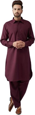 Sojanya (Since 1958 Men'S Black Cotton Kurta Churidar Pyjama Set in Saudi Arabia
