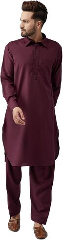 Sojanya (Since 1958 Men'S Black Cotton Kurta Churidar Pyjama Set in Saudi Arabia