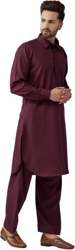 Sojanya (Since 1958 Men'S Black Cotton Kurta Churidar Pyjama Set in Saudi Arabia