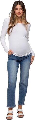 PinkBlush Straight Crop Maternity Jeans in Saudi Arabia