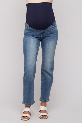 PinkBlush Straight Crop Maternity Jeans in Saudi Arabia