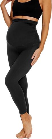 Maternity Leggings with Pockets – Over-The-Belly Supportive Pregnancy Pants – Soft Stretchy & Squat-Proof for All-Day Comfort in Saudi Arabia