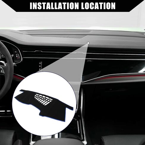 Dash Cover for Audi Q5 2009-2017 / Center Console Dashboard Cover/Non-Slip/Polyester / 1 Pcs Black Blue in Saudi Arabia
