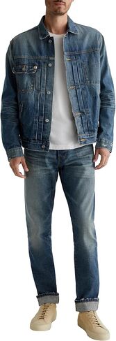 AG Adriano Goldschmied Men's Sid Pleated Denim Trucker Jacket in Saudi Arabia