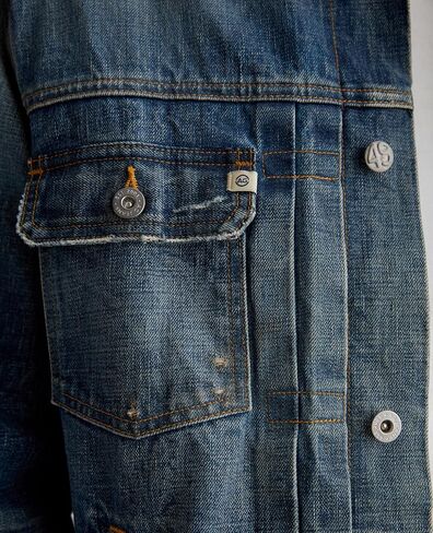 AG Adriano Goldschmied Men's Sid Pleated Denim Trucker Jacket in Saudi Arabia