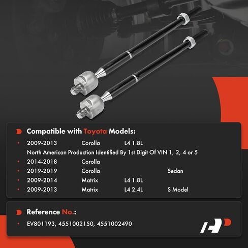 A-Premium 2 X ROD Inner Inner Rod ، متوافق مع Toyota Corolla 2009-2019 ، Matrix 2009-2014 in Saudi Arabia