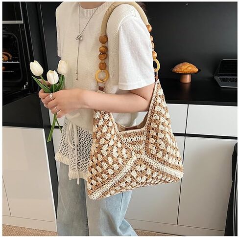 Vacation Commuter Tote - Oversized Woven Shoulder Bag for Beach & Office in Saudi Arabia