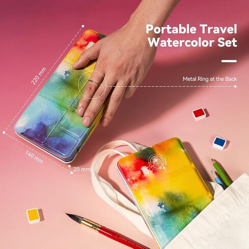 Paul Rubens Watercolor Paint Set, 24 Colors Solid Watercolor Paint, Easy To Blend And Diffuse Watercolor Palette, Compact And Portable Travel Watercolor Set Suitable For Beginners And Professionals in Saudi Arabia