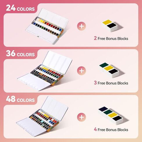 Paul Rubens Watercolor Paint Set, 24 Colors Solid Watercolor Paint, Easy To Blend And Diffuse Watercolor Palette, Compact And Portable Travel Watercolor Set Suitable For Beginners And Professionals in Saudi Arabia