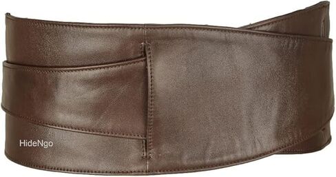 Lambskin Leather Obi Belt for Women, Handcrafted Genuine Leather Wide Cinch Boho Belt Waist Band, Self Tie Wrap Around Belt in Saudi Arabia