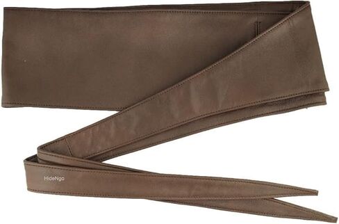 Lambskin Leather Obi Belt for Women, Handcrafted Genuine Leather Wide Cinch Boho Belt Waist Band, Self Tie Wrap Around Belt in Saudi Arabia