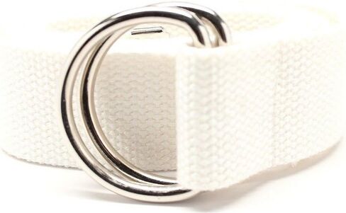 Deal Fashionista D Ring Webbed Cotton Canvas Belt 1.25" with Metal Tip in Saudi Arabia