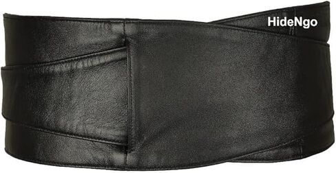 Lambskin Leather Obi Belt for Women, Handcrafted Genuine Leather Wide Cinch Boho Belt Waist Band, Self Tie Wrap Around Belt in Saudi Arabia