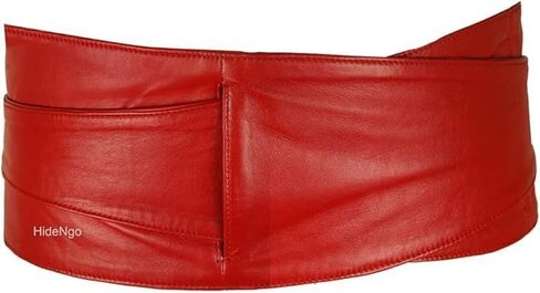 Lambskin Leather Obi Belt for Women, Handcrafted Genuine Leather Wide Cinch Boho Belt Waist Band, Self Tie Wrap Around Belt in Saudi Arabia