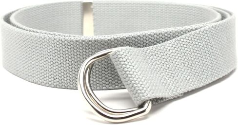 Deal Fashionista D Ring Webbed Cotton Canvas Belt 1.25" with Metal Tip in Saudi Arabia