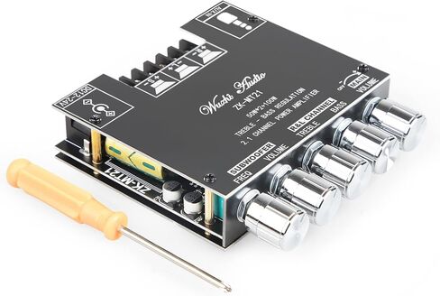 ZK-TB21 Power Amplifier Board Bluetooth5.1 TPA3116 Chip with Subwoofer 2.1 Channel 50W×2+100W, DC 12-24V Bluetooth and AUX Inputs in Saudi Arabia