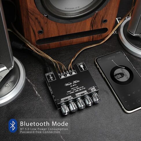 ZK-TB21 Power Amplifier Board Bluetooth5.1 TPA3116 Chip with Subwoofer 2.1 Channel 50W×2+100W, DC 12-24V Bluetooth and AUX Inputs in Saudi Arabia