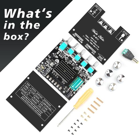 ZK-TB21 Power Amplifier Board Bluetooth5.1 TPA3116 Chip with Subwoofer 2.1 Channel 50W×2+100W, DC 12-24V Bluetooth and AUX Inputs in Saudi Arabia