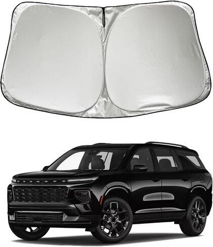 Car Windshield Sun Shade Sunshade Compatible with Chevrolet/Chevy Traverse 2025 2024 LS LT RS Redline Premier High Country Accessories, Car Front Window Sun Shield Visor in Saudi Arabia