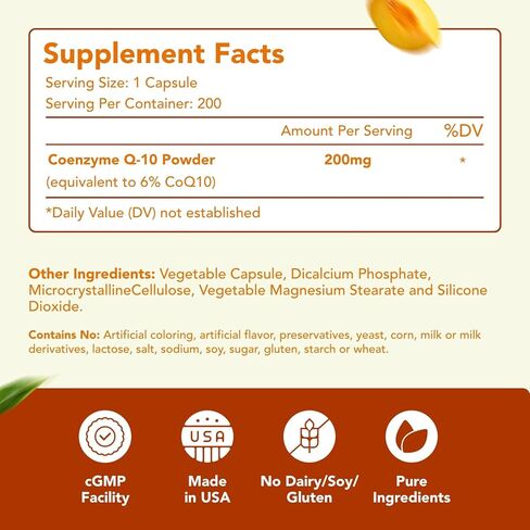 ملحق Coennzyme Q10 200mg CoQ10 - مرة واحدة يوميًا كبسولات مسحوق COQ 10 200 ملغ لمضادات الأكسدة الصحيحة ودعم الطاقة - امتصاص سريع للمواد المعدلة وراثيًا ubiquinone Q10 coenndly (400 حصص) in Kuwait