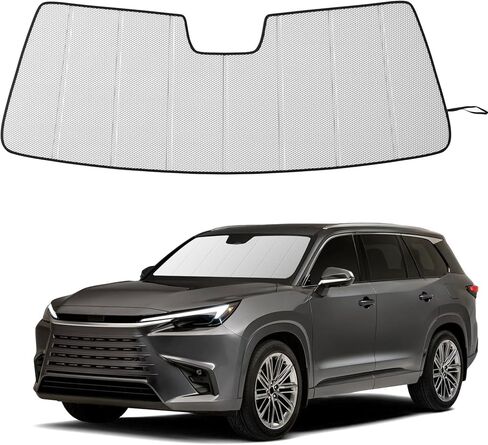 Custom Fit Windshield Sun Shade for Le-xus TX TX350/500h/550h+ 2024-2026 - Accordion Folding Design Window Sunshade Car Accessories, Full Coverage Sun Visor Protector - Blocks 99% UV Rays in Saudi Arabia