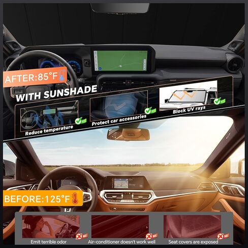 Custom Fit Windshield Sun Shade for Le-xus TX TX350/500h/550h+ 2024-2026 - Accordion Folding Design Window Sunshade Car Accessories, Full Coverage Sun Visor Protector - Blocks 99% UV Rays in Saudi Arabia