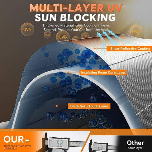 Custom Fit Windshield Sun Shade for Le-xus TX TX350/500h/550h+ 2024-2026 - Accordion Folding Design Window Sunshade Car Accessories, Full Coverage Sun Visor Protector - Blocks 99% UV Rays in Saudi Arabia