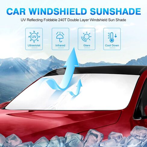 KUST Custom Fit Windshield Sun Shade for BMW X3 2025 2026 Sunshade Foldable Sun Visor Protector Blocks UV Rays Keep Your Car Cooler in Saudi Arabia