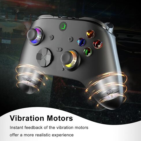 conwin Gaming Controller for PC 10 and Steam Gaming Platforms, Wired PC Controller with Dual-Vibration, Turbo, Programmable, RGB LED Light and 3.5mm Stereos in Kuwait