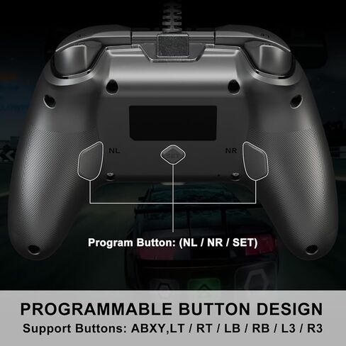 conwin Gaming Controller for PC 10 and Steam Gaming Platforms, Wired PC Controller with Dual-Vibration, Turbo, Programmable, RGB LED Light and 3.5mm Stereos in Kuwait