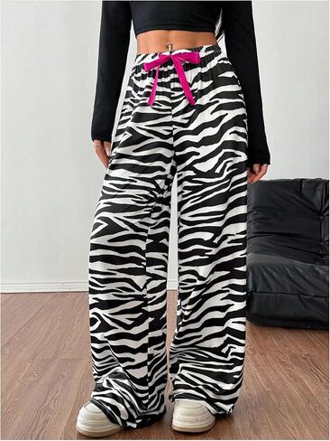 Verdusa Women's Y2K Animal Print Disual Streetwear Street Straining Bransers Long in Kuwait