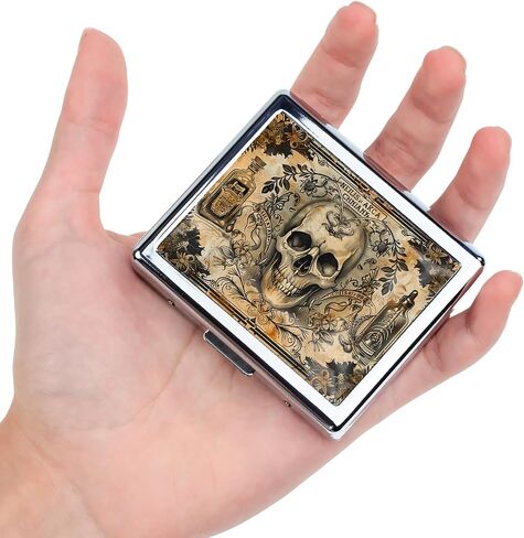 Cute and Stylish Metal Pill Box - Compact Portable Pill Organizer with 8 Compartments, Food-Grade Divider, Ideal for Travel, Vitamins, Jewelry, Cosmetics (Apothecary of The Soul) in Saudi Arabia